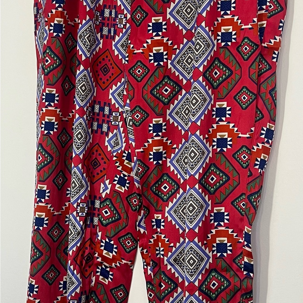 Umgee Red Geometric Print Pants